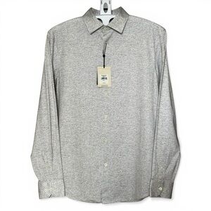BUGATCHI NWT OoohCotton Tech 8-Way Stretch Shirt Zinc Grey L